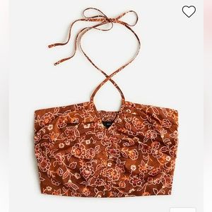 NWT J.Crew V-neck halter top in vintage vines Size 12 Style BL085